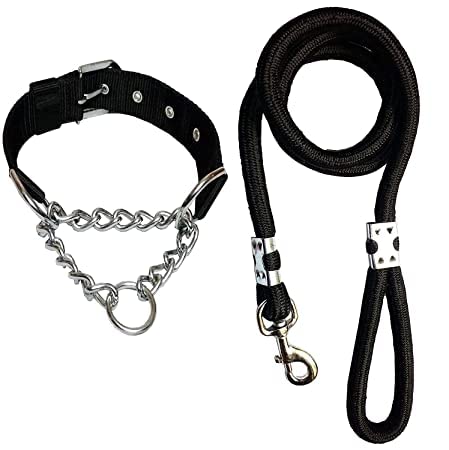 DOG TRUST Dog Combo of Rope Leash with Choke Belt Collar for Dogs - Black (Large) (B0BBQV3JXL) Amazon Price History, Amazon Price Tracker