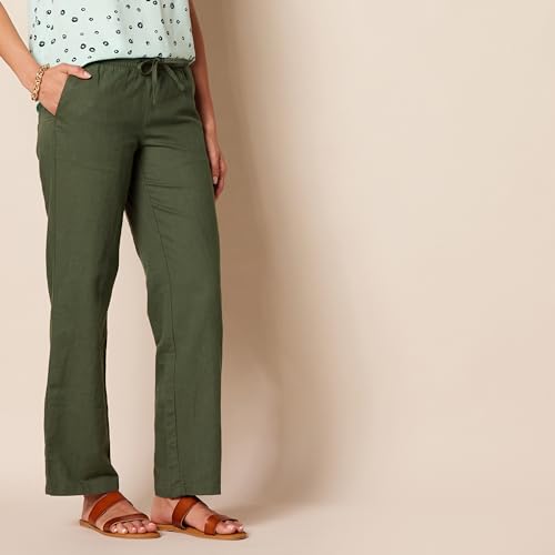Amazon Essentials Women's Linen Blend Drawstring Relaxed Fit Wide Leg Pants (Available in Plus Size) - Image 4