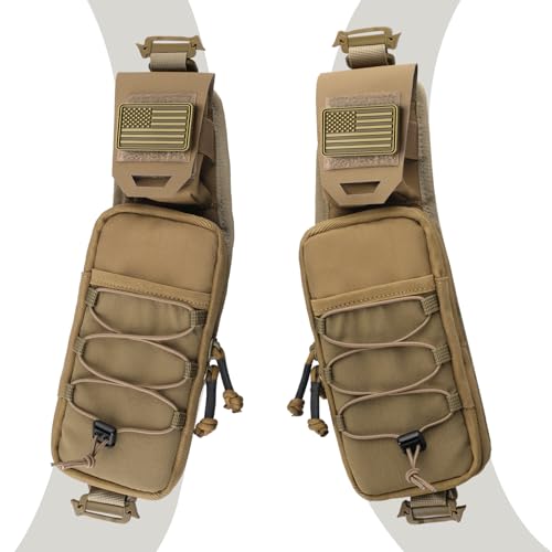 WYNEX Molle Backpack Accessories Pouch of Curve Design Version, Tactical Backpack Strap Pouch Hiking Backpacks Shoulder Attachment Pouch with Side-open Pocket for Edc/Phone