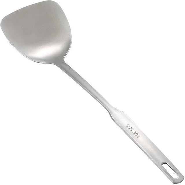 Wok Spatula, Stainless Steel Non-Stick Heat-Resistant Fish Spatula Kitchen Egg Spatula Cooking Turner Spatula Cooking Shovel Scoop Ladle with Comfortable Grip for Omelets Pancakes Burgers 37cm
