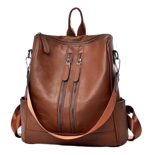 Mochila Femininas Bolsa De Viagem Escolar Faculdade Grande Capacidade Acompanha Uma Alça De Ombro Removível E Uma Entrada Para Fone De Ouvido (Marrom)