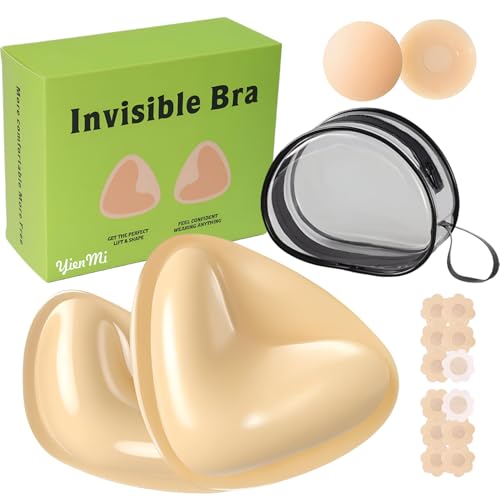 YienMi Push Up Pads – Doppelseitige Selbstklebende BH-Einsätze für Push-Up Effekt, Klebe BH, Wiederverwendbar & Waschbar Nippli-Pads, Sofortige Lift-BH-Cup & Dekolleté, Geeignet für Cup C–D YienMi Push Up Pads – Doppelseitige Selbstklebende BH-Einsätze für Push-Up Effekt, Klebe BH, Wiederverwendbar & Waschbar Nippli-Pads, Sofortige Lift-BH-Cup & Dekolleté, Geeignet für Cup C–D