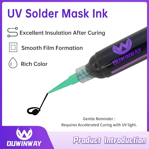 Image of 20cc Black UV Solder Mask Ink,Black UV Curing Solder Mask Ink,Black UV Solder Mask Ink,UV Curing Black Solder Mask BGA PCB Solder Resist Ink with Arcing Prevention, Prevent Corrosive Arcing