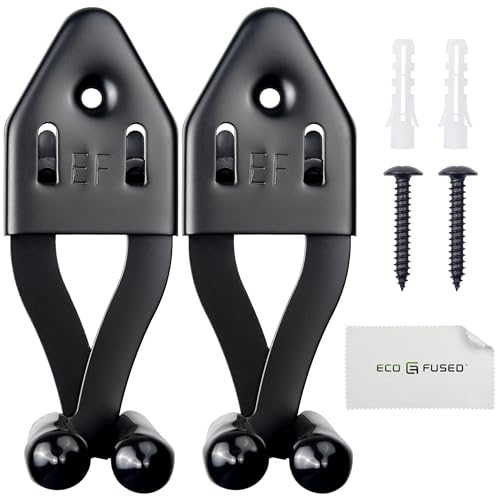 Eco-Fused 2x Vertical Sword Mount - Dagger Display Wall Hanger - Adjustable Multifunctional Mount - Stainless Steel Wall Rack for Axe, Daggers, Knives (Black)