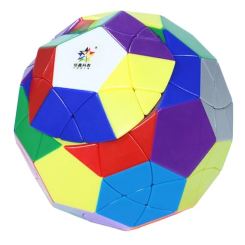 Image of YuXin 12-Axis Soccer Megaminx Speed Cube | 32-Face Truncated Icosahedron Shape Mod | Professional Stickerless Football Puzzle, Smooth Curved-Cut Design, 90mm Large, Collector's Series