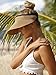 FURTALK Womens Sun Visor Hat Straw Sun Visors for Women Summer Packable Ponytail Beach Hats for Women Travel UPF 80+ Khaki
