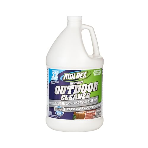 Moldex Instant Outdoor Cleaner Concentrate with Bleach 1 Gallon Fast Acting Solution for Mold and Mildew Stains on Siding Decks Fences and Exterior Surfaces