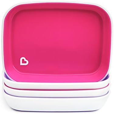 Munchkin® Splash™ 4 Piece Toddler Plates, Pink/Purple
