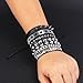 Tosmifairy 4Pcs/Set Fashion Street Hip Hop Leather Studded Cuff Bracelets Multiple Wristbands Bangle Emo Acceossries for 80s Punk Rock Concert Outfit (Stars Studded + Spiked)
