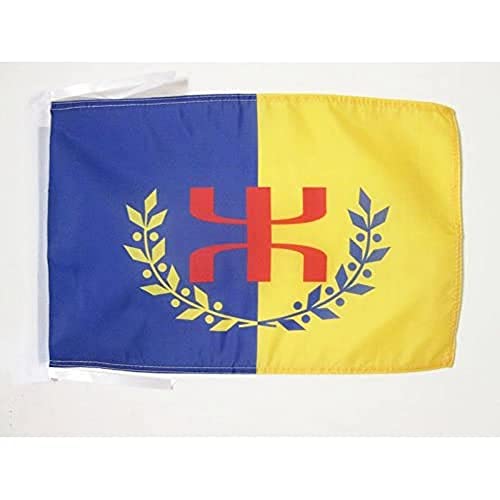AZ FLAG - Drapeau Kabylie auto-proclamé GPK - 45x30 cm - Pavillon Kabyle - Berbère Amazigh 100% Polyester Avec Deux Cordelettes - 20g