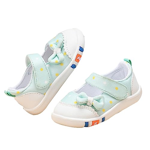 Infant Girls Baby Cute Polka Dot Print Bow Sneakers Flat Bottom Breathable Sandals Summer First Walking Sneakers