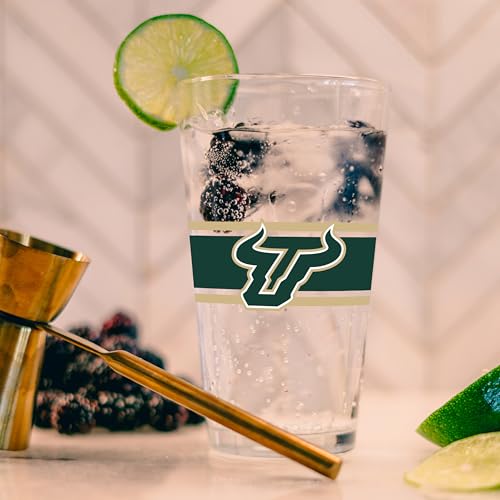 Image of Logo Brands NCAA 16 oz Pint Glass - Durable Glass With Bold Team Color- Chip-Resistant Rim Drinkware For Fans, Tailgates, Home Bars & Everyday Use