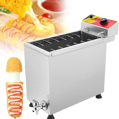 Freidora Comercial Automática de Gran Capacidad de 25L Para Hacer Palitos de Salchichas, Queso y Salchichas, Freidora Eléctrica Profunda Coreana para Hacer Bocadillos