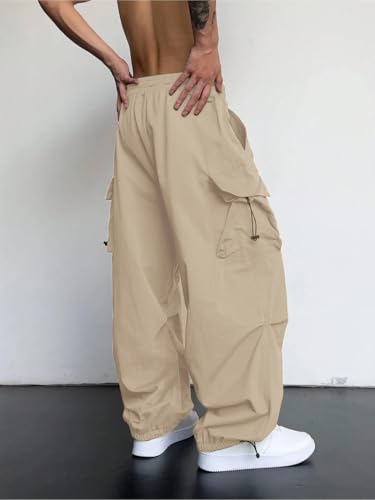 Image of GRECIILOOKS Men's Regular Fit Low Rise Cargos Trousers | Baggy Cargo Pants for Man | Loose Fit | Treck Pent with Multiple Pockets (Available in Plus Size)