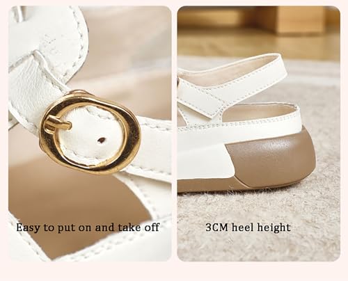 Women's Leather Roman Sandals, Adjustable Ankle Strap Soft Sole Increase Height Wedge Casual Sandals4