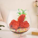 Crochet Goldfish Display Stress Free Goldfish No Water Aquarium Pet Gold Fish Class Dorm Office Desk Decor Fish Lover Co Worker Gift