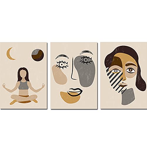 Affiche d'art de ligne de visage de femme célébrant la grâce féminine pour intérieur inspirant
