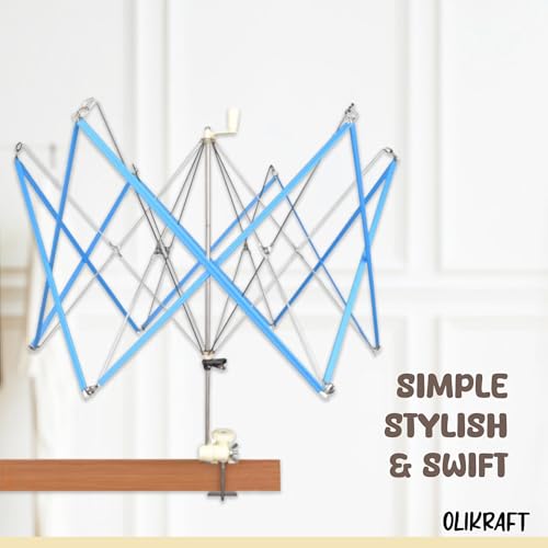 Image of Olikraft Crochet Yarn Winder for Crocheting and Umbrella Swift (with Skein Holder) Combo Set - Yarn Spinner for Crocheting, Cake Ball Winder, Roller, Baller, Spooler