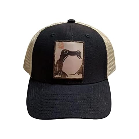 Hatphile Trucker Hat Snapback (Frog Black Beige, Large) Cover