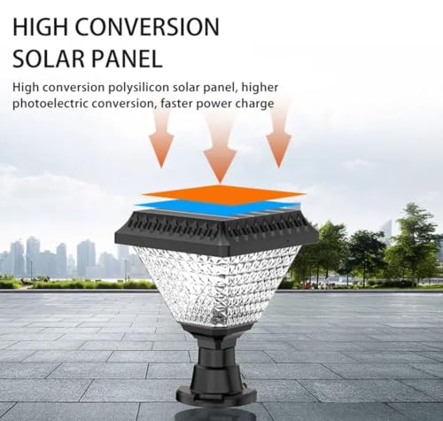 Image of kh Solar Main Gate Pillar Light 34LEDs, RGB Multicolour Modes (Cool White, Warm White, Warm, RGB), Remote Control, IP65 Waterproof ABS Outdoor Garden & Pathway Lighting (1Pcs)