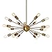 18-Light Brass Sputnik Hanging Oval Pendant Ceiling Light, ETL Listed