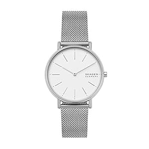 Skagen Watch for Women Signatur, Two Hand Movement, 38 mm Silver Stainless Steel Case with a Stainless Steel Mesh Strap, SKW2785