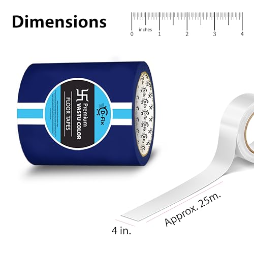 Image of D-fix Vastu Color Floor Tapes | 4 Inch Wide, 25M Each | Blue | Vastu Dosh Remedy, Vastu Correction for WC, Toilet, Entrance, Home & Office (1 Rolls Pack)