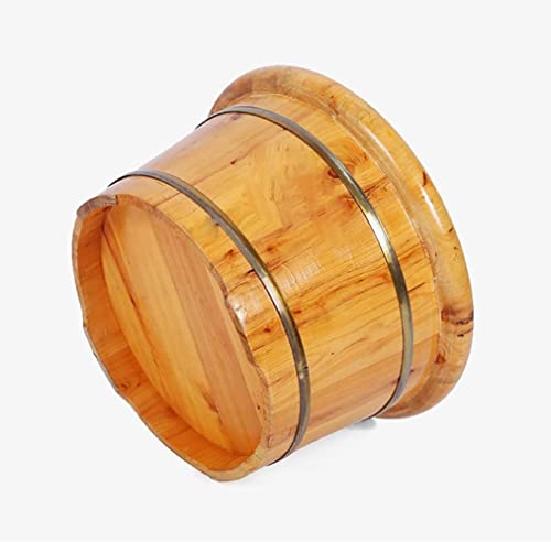 Balde artesanal para spa y baño de pies de madera miniatura 3