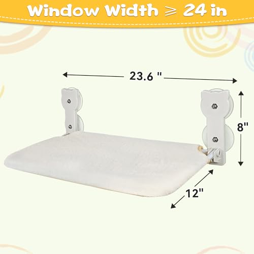 Peyela Poleiro de Janela para Gatos, Rede de Janela para Gatos com Ventosa Potente, Cama de Almofada