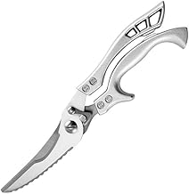 Meat scissor for kitchen Ultra Sharp Stainless Steel Kitchen Scissors for Chicken Bone, Meat, Fish, and Vegetables - Professional Food Scissors with Safety Lock & Ergonomic Spring-Loaded Handle