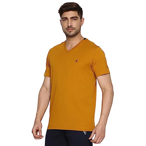 Van Heusen Men Athleisure V-Neck T-Shirt - 100% Combed Cotton - Short Sleeve, Ultra Soft_60035