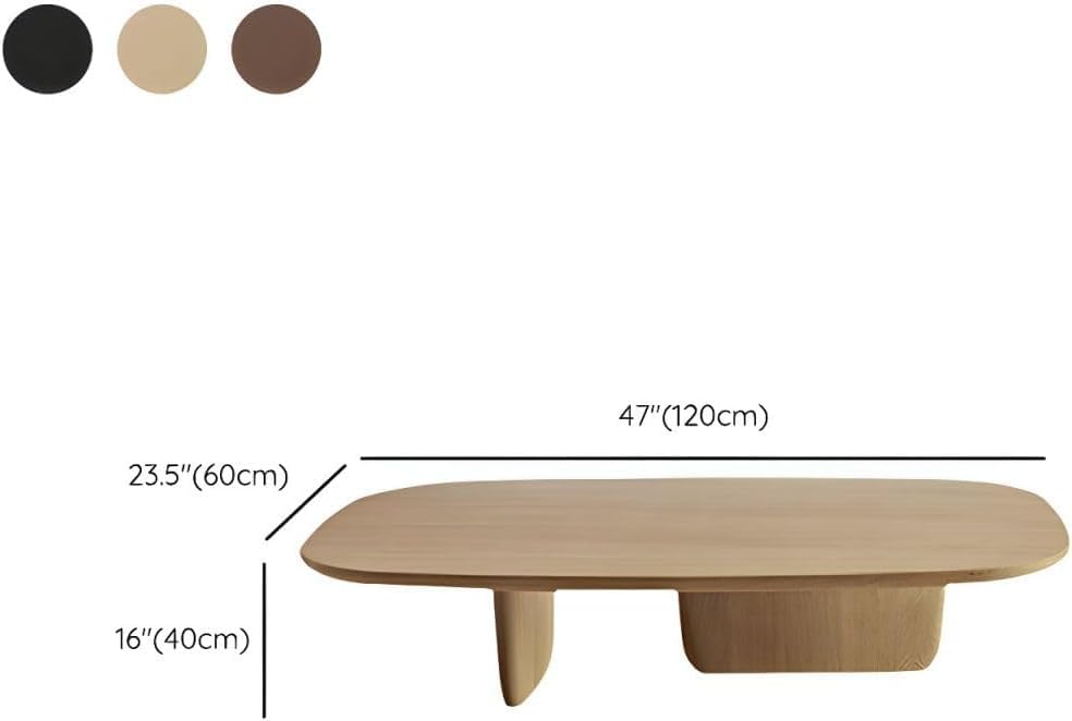 Table basse moderne en bois pour un salon wabi-sabi chaleureux et convivial