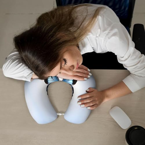 Almohada cervical de poliéster negra para viaje miniatura 7