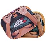 Small Metal Tray with Magnetic Lid,Metal Small Tray with Spill Proof Cover,Cute Decorative Tray,Ideal Storage for Home or Travel,7'x5.5'x0.6'