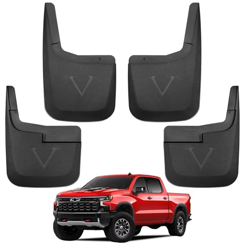 Image of Mud Flaps for Trucks | Fits 2015-2020 Ford F150 Without Fender Flares, Front & Rear Splash Mud Guards, 4PC-Black