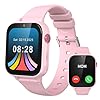 Tosaju Montre connectée 4G pour Enfants avec Fonction d'appel Vocal, Montre-téléphone, Montre pour Enfants avec Appareil Photo Jeux réveil écran Tactile Fonction Appel étanche IPX7, Rose