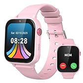 Tosaju Montre connectée 4G pour Enfants avec Fonction d'appel Vocal, Montre-téléphone, Montre pour Enfants avec Appareil Photo Jeux réveil écran Tactile Fonction Appel étanche IPX7, Rose