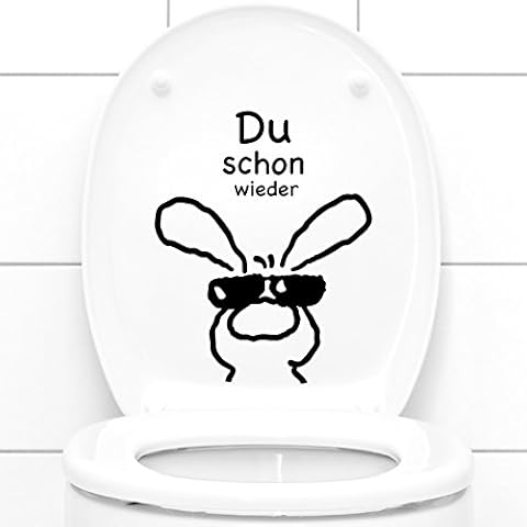 Grandora Wandtattoo Du Schon Wieder + Hase I Kupfer 21 x 26 cm I WC Badezimmer Bad Dekoration Aufkleber Wandsticker Wandaufkleber Sticker W3034 Cover