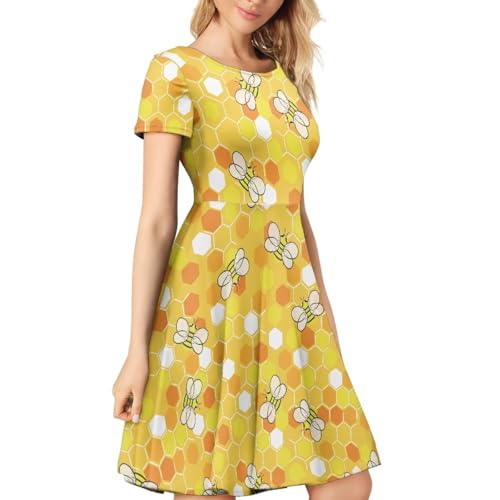 Image of Forchrinse Native Aztec Style Black White Geometric Women's Midi Dress Casual Long Dress Round Neck Swing Dress
