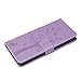 HAOTP Pixel 2 XL Wallet Case, Floral Flower Love Tree Cat Embossed PU Leather Magnetic Flip Shockproof TPU Inner Bumper Card Holders & Hand Strap Purse Case for Google Pixel 2 XL Light Purple