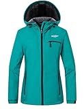 Wantdo Women's Hooded Mountain Snowboarding Jacket Winter Windbreaker Moonblue S