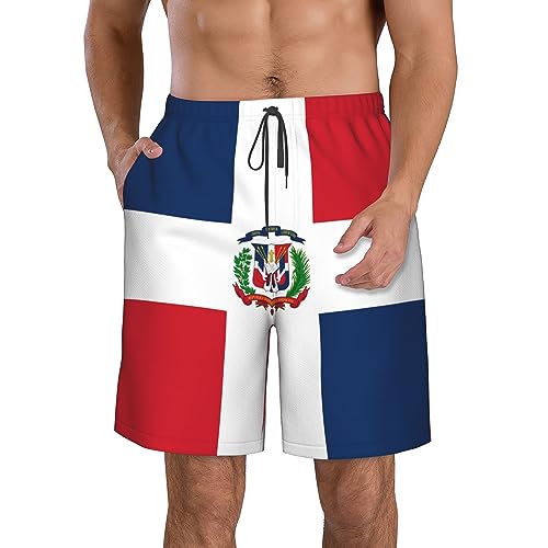 Mens Swim Trunks Dominican Republic Flag.png Beach Trunks Quick Dry Swim Shorts Swimwear Bathing Suits