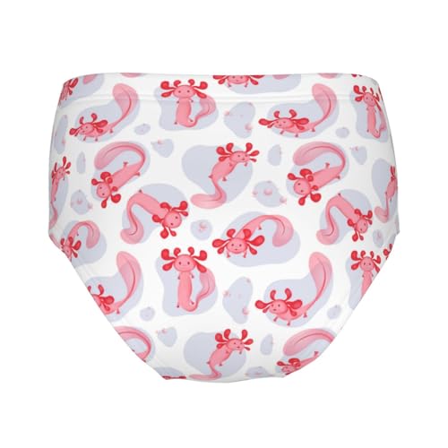 Pink Axolotls Floating In Water Drops Girls' Underwear Soft Cotton Little Girls Panties Comfort Briefs2