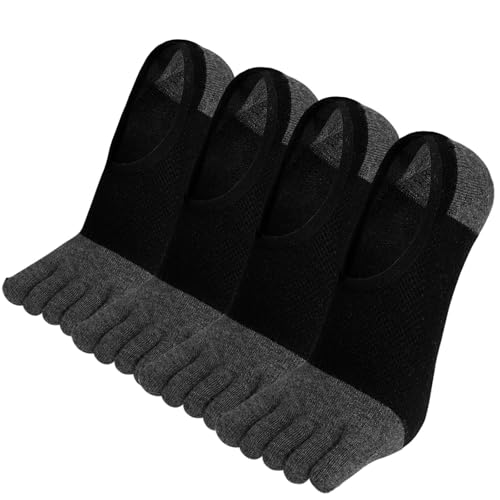 ZAKASA No-Show Toe Socks Men: Five Finger Socks Invisible Liner Low Cut for Running Loafers Athletic Shoes