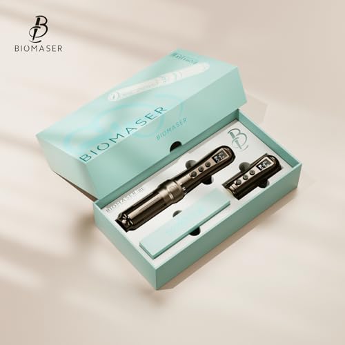 Biomaser UI Wireless Permanent Make-up Maschine Sechstakt verstellbarer kabelloser Stift mit 2 1000mAh Akku OLED Display für Permanent Make-up (Kaffee)