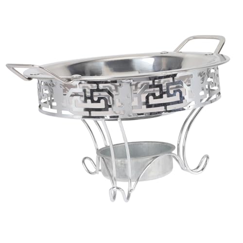 Milisten 1 Juego Olla de Inoxidable con Soporte para Cocción de Hot Pot Olla de Doble Asa para Cocina y Exterior