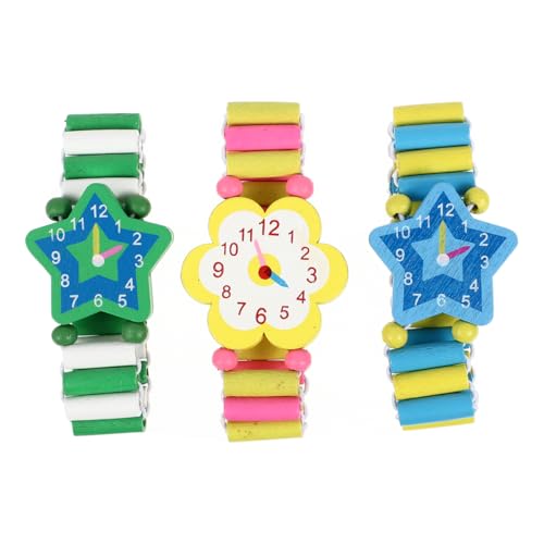 Hemobllo 3 Stück Holzuhr Armbanduhren kinderuhr mädchen...