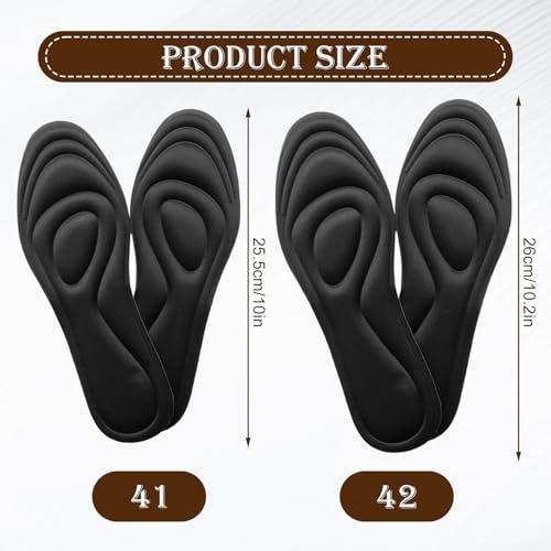 Image of 1 Pair Memory Foam Shoe Insoles - Best Replacement Inserts for Shock Absorption, Arch Support, Cushioning - Soft Comfortable Sports Insoles (2 Pair)