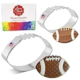 Ann Clark Cookie Cutters 2-Piece Football Cookie Cutter Set with Recipe Booklet