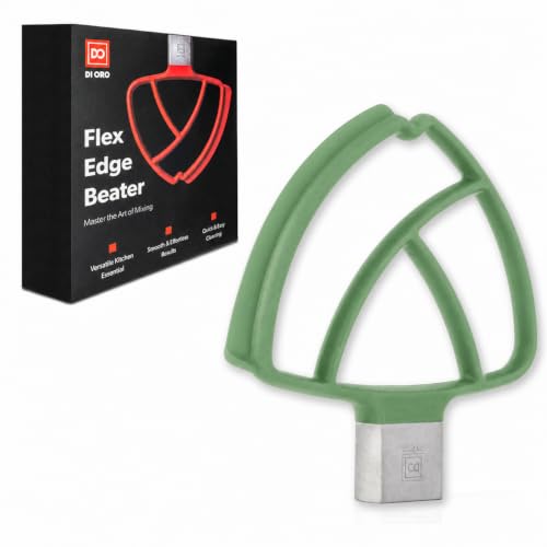 Image of DI ORO Flex Edge Beater for KitchenAid Tilt-Head Mixer, 4.5-5 Qt, Green